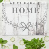 Wit Hout Rustieke Boerderij Thuis Sweet Home Aange Theedoek (Gevouwen)