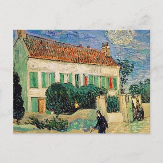 Wit huis in de nacht - Vincent van Gogh Briefkaart (Voorkant)