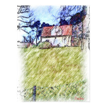 wit huis op de heuvel