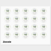 Wit Hydrangea Bruiloft Snoep Buffet Ronde Sticker (Vel)