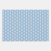 Wit | Ice Blue | Kerstmis Inpakpapier Vel (Voorkant 3)