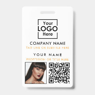 Wit ID-foto QR-code aangepaste ID-afdrukken Badge