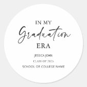 Wit In mijn afstuderen Era Grappig Afstuderen Ronde Sticker (Voorkant)