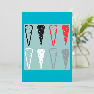 Wit-inktvis Oranje zwarte uitnodiging