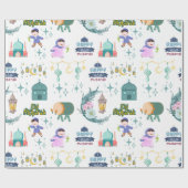 Wit inpakpapier van Eid Al-Fitr Mubarak (Vlak)