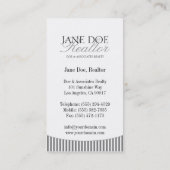 Wit inzetbare Silver Script Stripes Wit Visitekaartje (Achterkant)