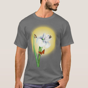 wit iris bloem illustratie t-shirt