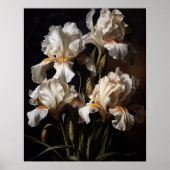 Wit Iris Flowers Art Print Poster (Voorkant)