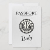 Wit Italië Paspoort Uitnodiging voor de bruiloft (Achterkant)