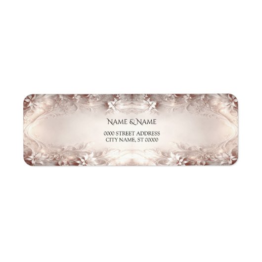 Wit ivoor bloemenretour adreslabel etiket (Voorkant)