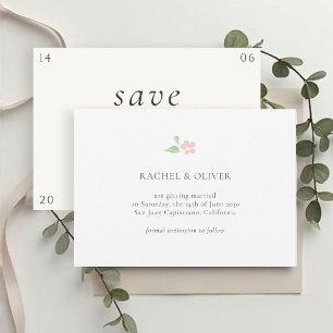 Wit & Ivoor Bloemrijke Roze Trouw Save The Date