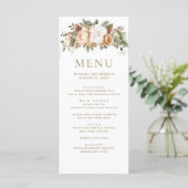 Wit Ivoor Goud Kerst Bloemen Huwelijk Menu (Staand voorkant)