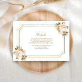 Wit Ivoor Goud Kerst Bloemen Trouwdetails Informatiekaartje
