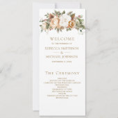 Wit Ivoor Goud Kerst Bloemen Trouwprogramma (Voorkant)