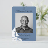 Wit jacht viering van het leven fotokaart kaart (Staand voorkant)