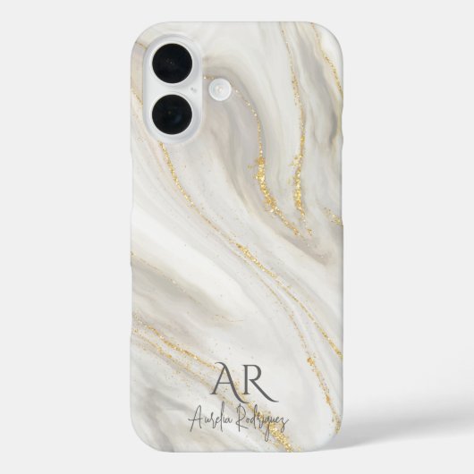 Wit Jade Marmer Goud Glitter  Case-Mate iPhone Case (Achterkant)