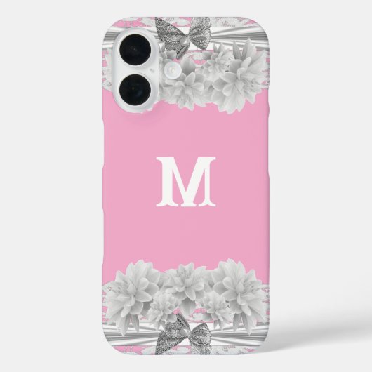 wit kant monogram Case-Mate iPhone case (Achterkant)