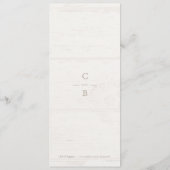 Wit kanten hout rustiek land bruiloft menu (Achterkant)