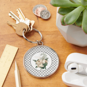 wit karton voor rozen sleutelhanger