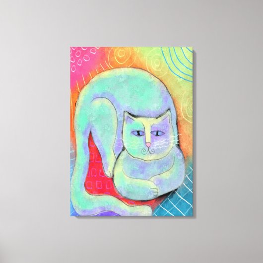  wit kat Abstract schilderij Canvas Afdruk (Voorkant)