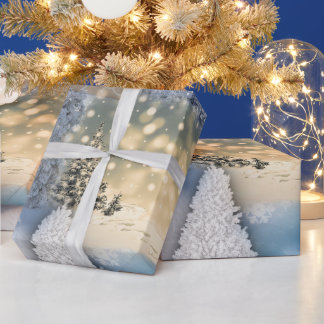Wit Kerst wrapping papier