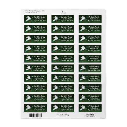 Wit kerstcadeetiket etiket (Full Sheet)