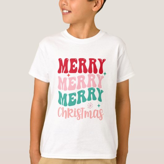 Wit Kerstfeest T-shirt (Voorkant)