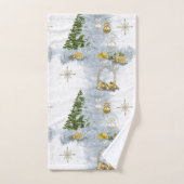 Wit kersthuwelijk Herhaaldesign Bad Handdoek (Handdoek)