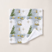 Wit kersthuwelijk Herhaaldesign Bad Handdoek (Wasdoekje)