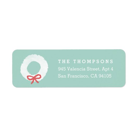 Wit-kerstmis Wreater Return Address Labels (Voorkant)