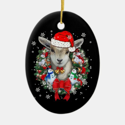 Wit-kerstversiering Gift X-mas Keramisch Ornament (Voorkant)