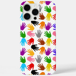 Wit Kleurrijk Handafdruk Patroon Ontwerp iPhone 16 Pro Max Hoesje