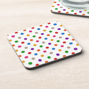 Wit Kleurrijk Regenboog Stippen Design Bier Onderzetter