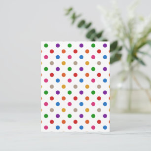 Wit Kleurrijk Regenboog Stippen Design Briefkaart