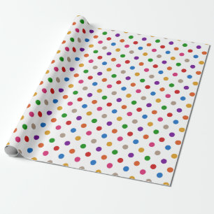 Wit Kleurrijk Regenboog Stippen Design Cadeaupapier