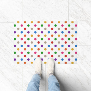 Wit Kleurrijk Regenboog Stippen Design Deurmat