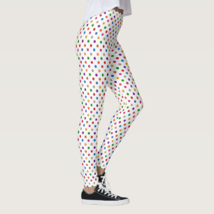 Wit Kleurrijk Regenboog Stippen Design Leggings