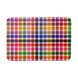 Wit Kleurrijk Twill Geruit Schots Design Badmat