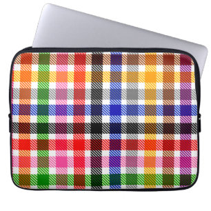 Wit Kleurrijk Twill Geruit Schots Design Laptop Sleeve