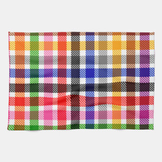 Wit Kleurrijk Twill Geruit Schots Design  Theedoek