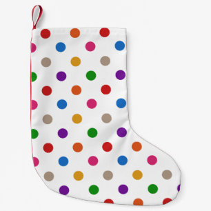 Wit Kleurrijke Regenboog Stippen Ontwerp Kleine Kerstsok