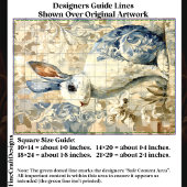 Wit Konijn, Blauw Bloempatroon EC4L Decoupage Tissuepapier