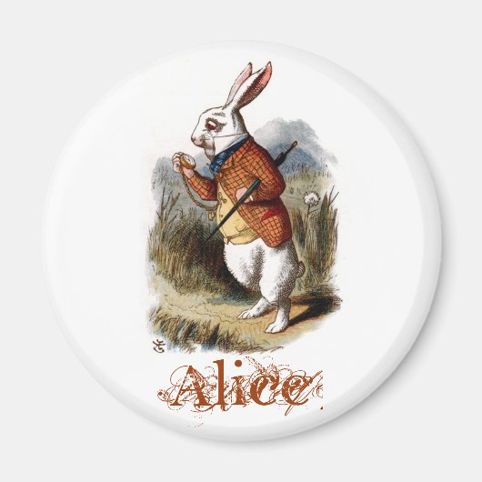 Wit Konijn (kleur) Magneet (Voorkant)