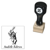 Wit Konijn Personaliseer Rubber Stamp Rubberstempel (Gestempeld)