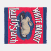 Wit Konijn Wasserij Starch label print Fleece Deken (Voorkant (Horizontaal))