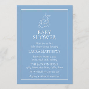 wit konijntje Baby shower Kaart