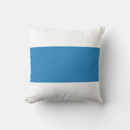 Wit & Koningsblauw Pastelblauwe Balk Design Kussen