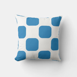 Wit & Koninklijk Pastelblauw Squircle Patroonontwe Kussen