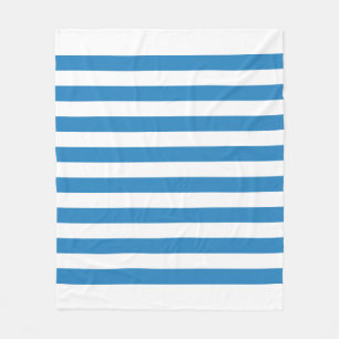 Wit & Koninklijk Pastelblauwe Strepen Fleece Deken