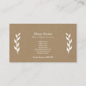 Wit, Kraft & Rustiek Visitekaartje (Achterkant)